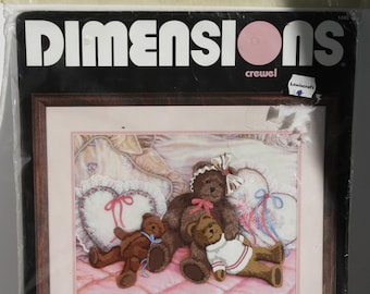 Vintage 1994 Dimensions Crewel needlepoint kit Naptime Bears 1445 Never Been Opened