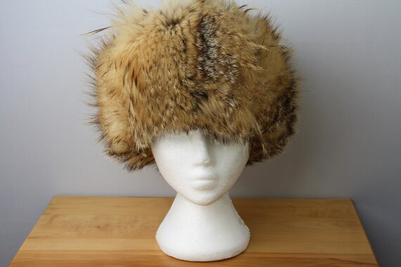 Vintage Real Fur Trappers Hat Ear flaps Warm wint… - image 3