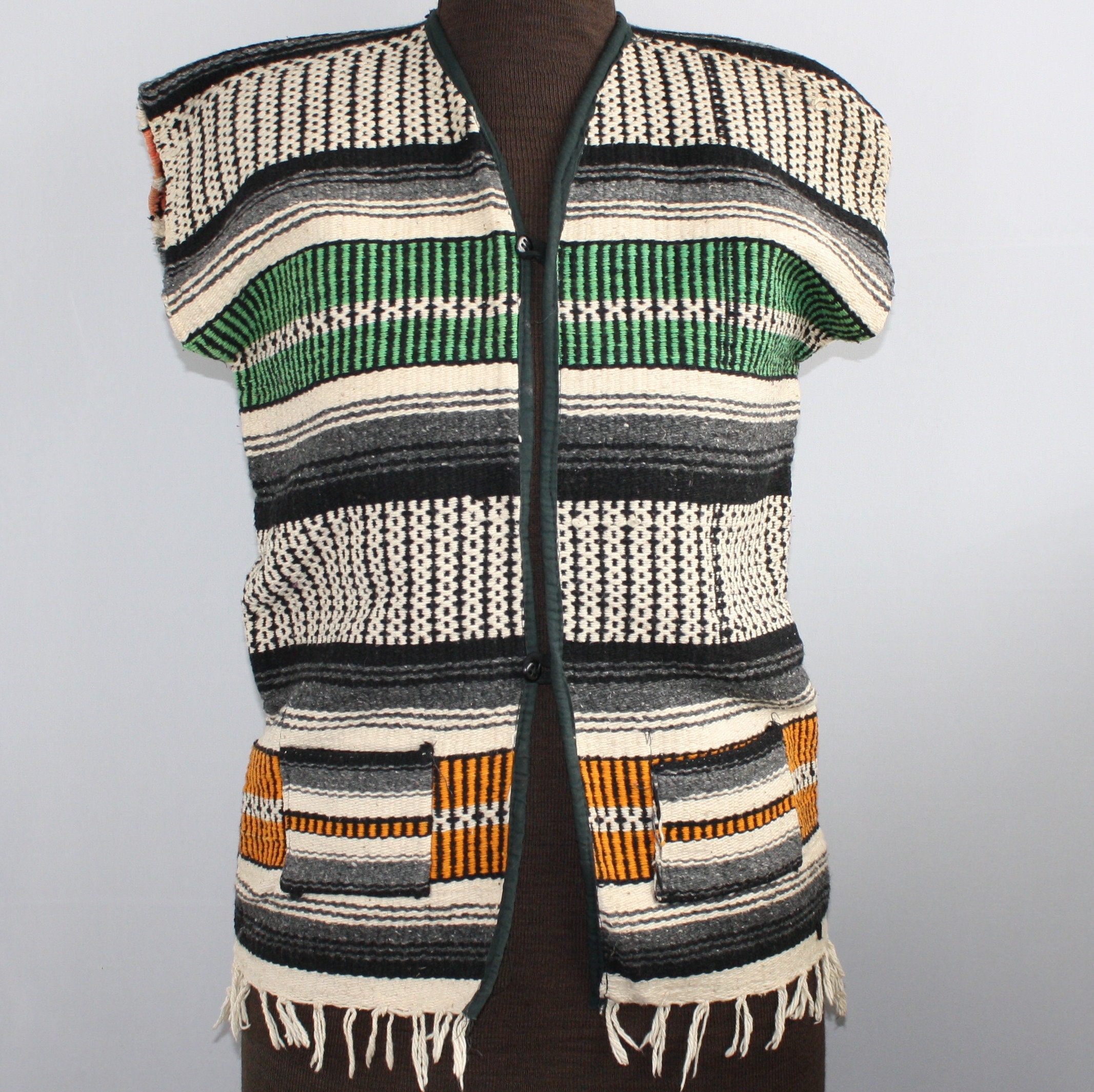 Vintage 1970s Mexican Blanket Vest Baja Vest Boho Hippie - Etsy