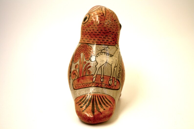 Vintage Mexican Pottery Toucan Parrot Bird Signed P.Mateos tonala