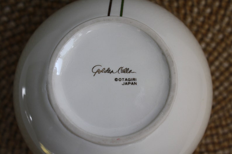 Vintage Golden Calla Otagiri Spherical Vase