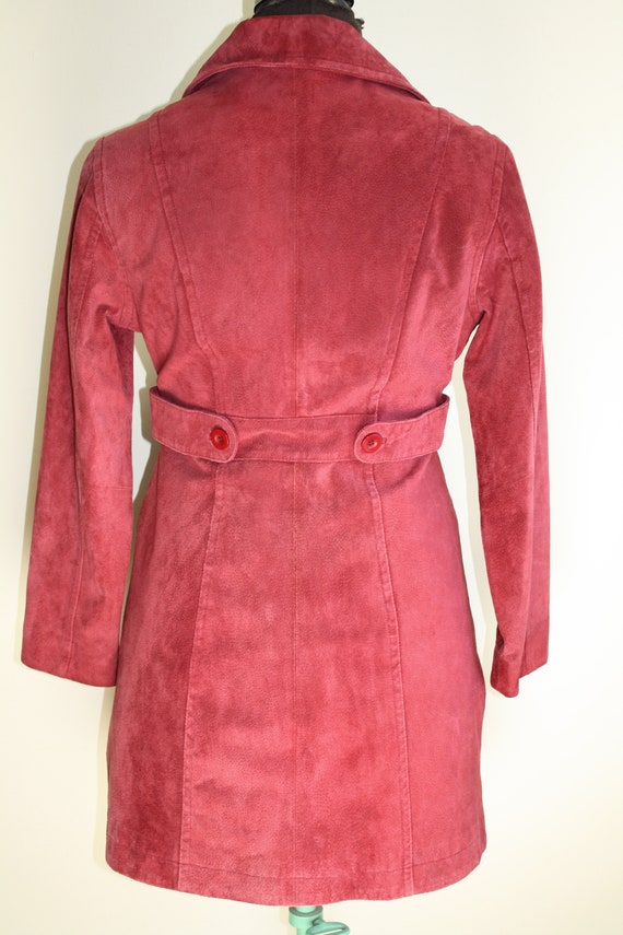 Beautiful Vintage Rosy Pink/Red Suede Leather coa… - image 4