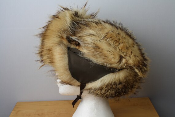 Vintage Real Fur Trappers Hat Ear flaps Warm wint… - image 1