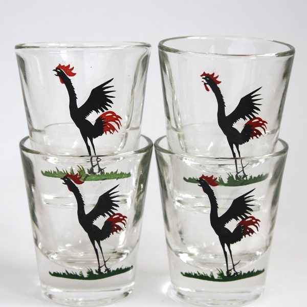 Rooster Shot Glasses Etsy
