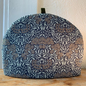 1 Medium Quick Ship - Artisanal Luxe Tea Cozy - William Morris Art Nouveau - Soft Blue - The Darling Buds of May