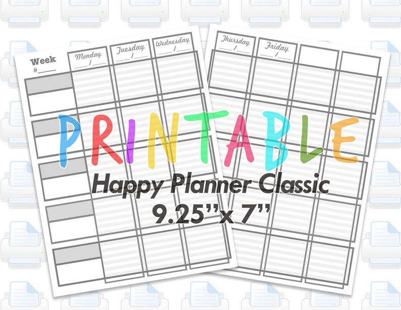 Printable happy planner classic teacher lesson weekly planner etsy
