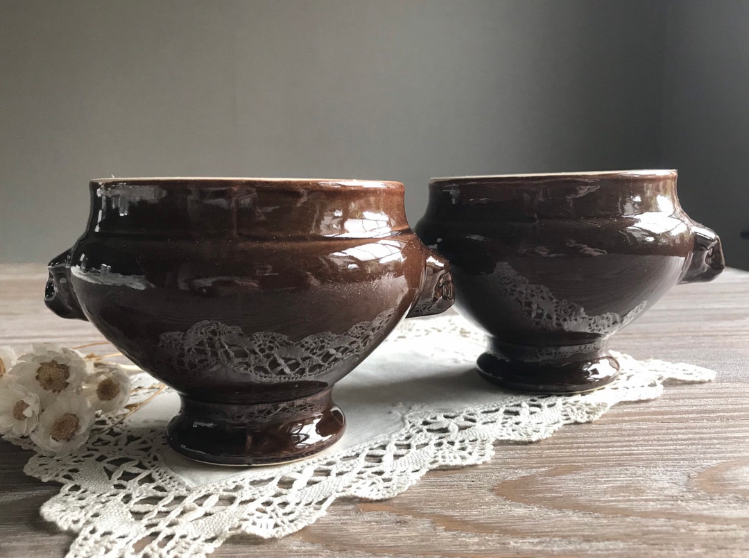 6 Bols à Soupe Vintage Emile Henry – Tête de Lion en Céramique Française – Cadeau Cuisine ou Collection - France