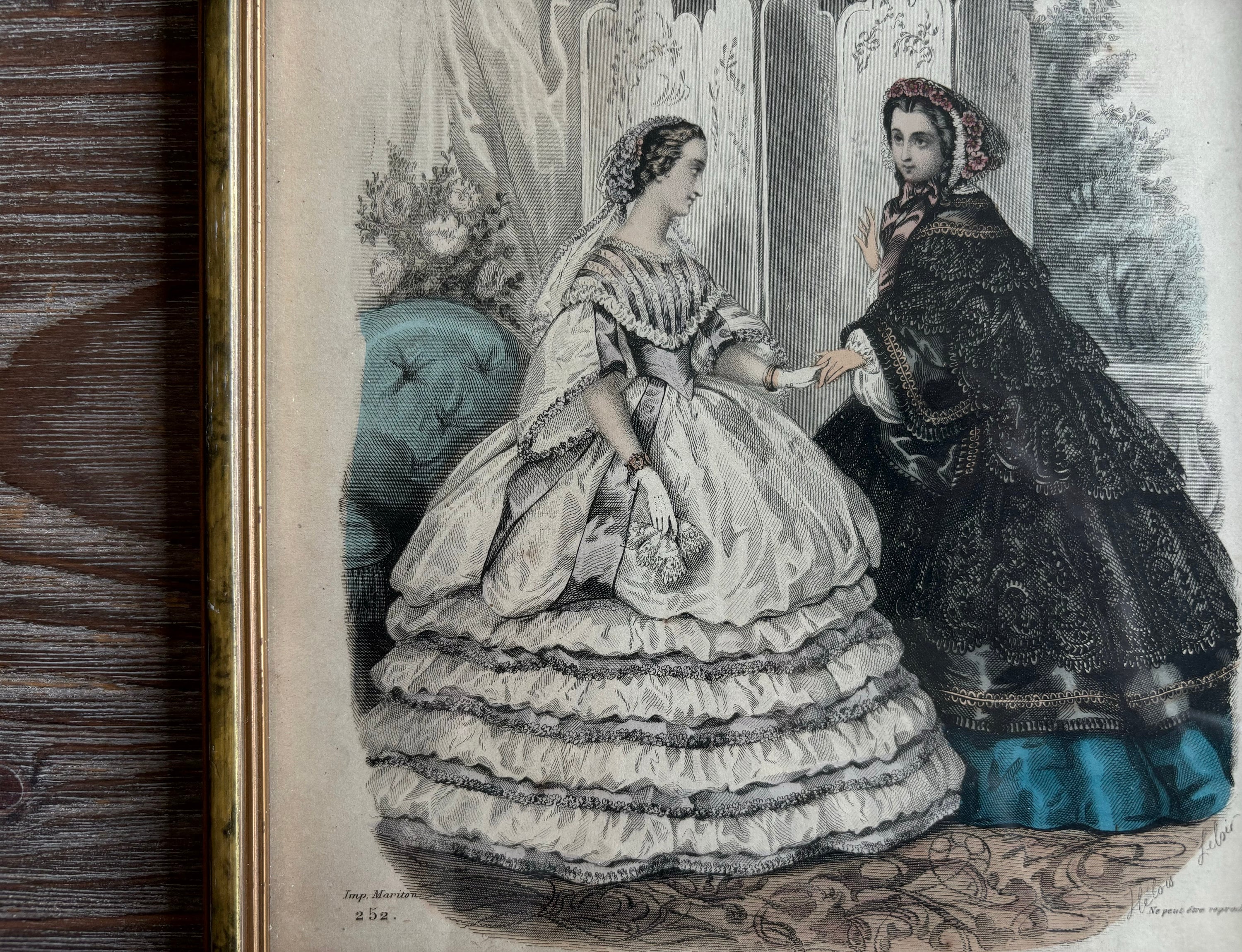 フランスアンティーク 19世紀の雑誌 Le Bon Ton 挿絵版画 ヘロイーズ