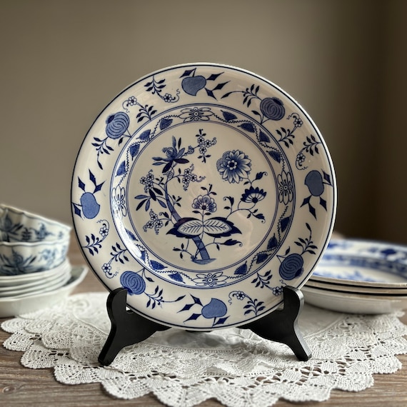 Antique Original Blue Onion Ironstone Eating Plate, Villeroy Boch