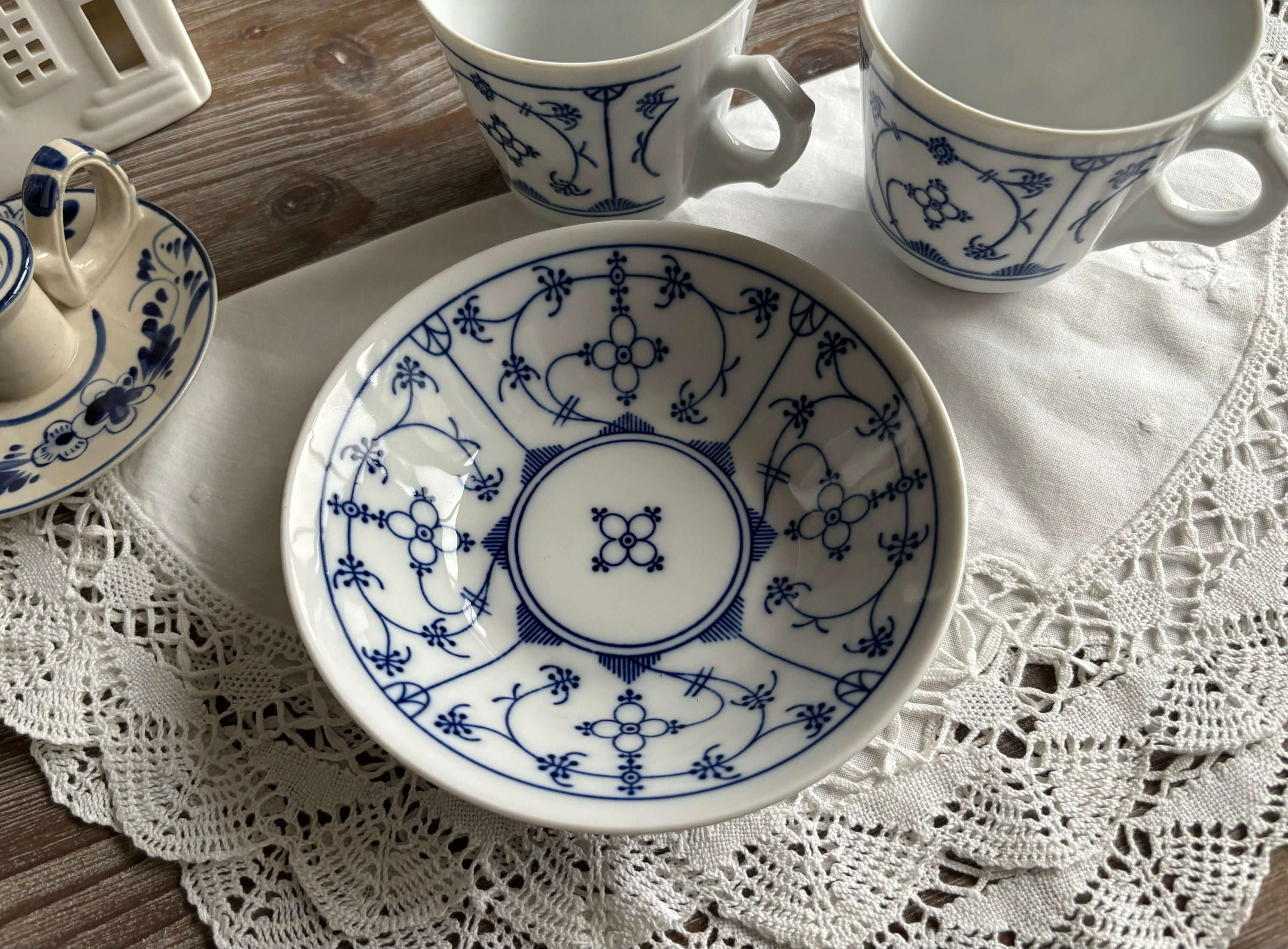 ヴィンテージ セラミック製小深皿、デザート ボウル、Blau Saks