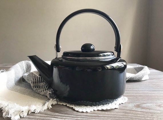 Enameled Teakettle, stove top kettle,Retro Decor Enameled