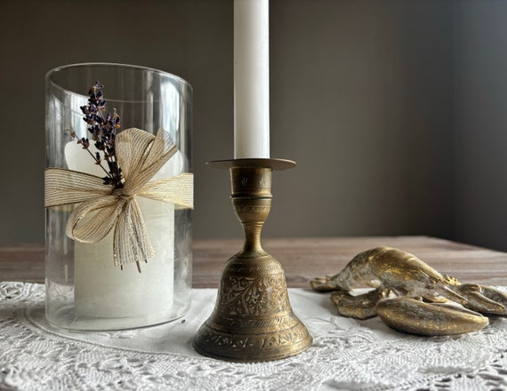 Portacandele Rotondo Portacandele In Legno Mango FTWdesign - Stile Vintage Marrone Antico Portacandele Mango Rustico