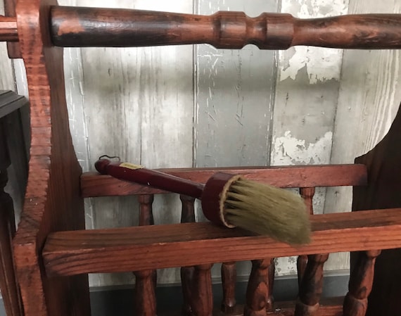 Vintage Wooden Newspaper Holder, Wooden Magazine Rack, Dark Wood