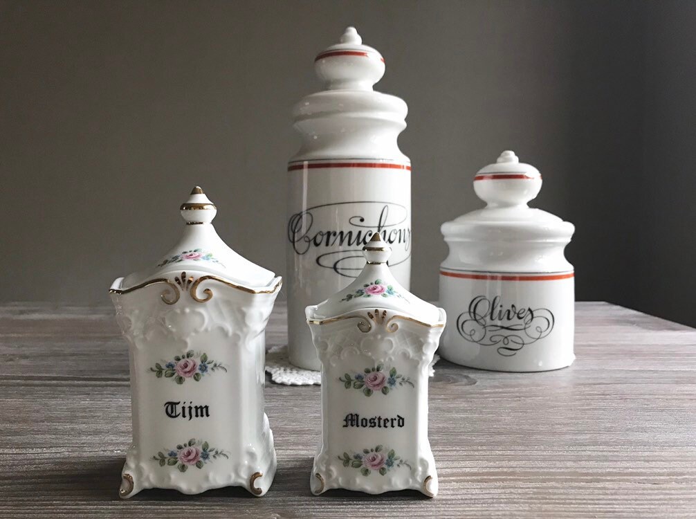 Vintage Porzellan Küche Aufbewahrungsbehälter Porzellan | Etsy