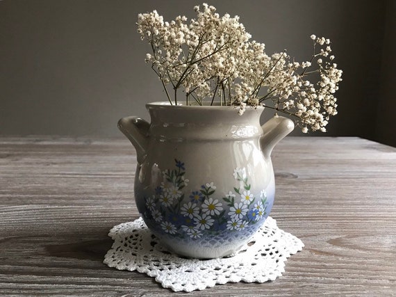 Handmade Blue Pottery Floral Vase/ Flower Pot/ Decorative Vase