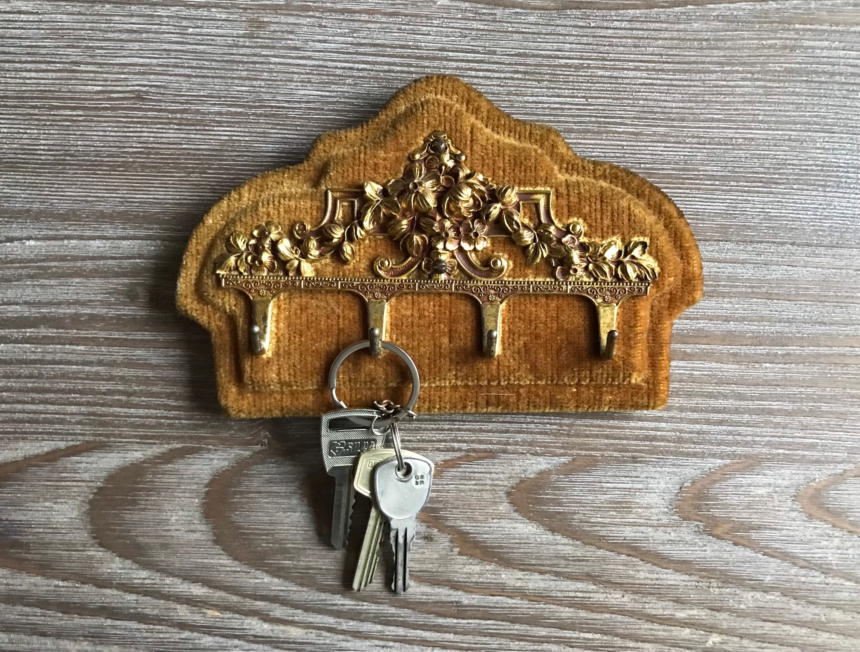 Vintage Fabric-wooden Keys Holder, Key Hooks, Wall Hooks Decor, Mid Century  Home Decor, Retro Old Country Farmhouse, 