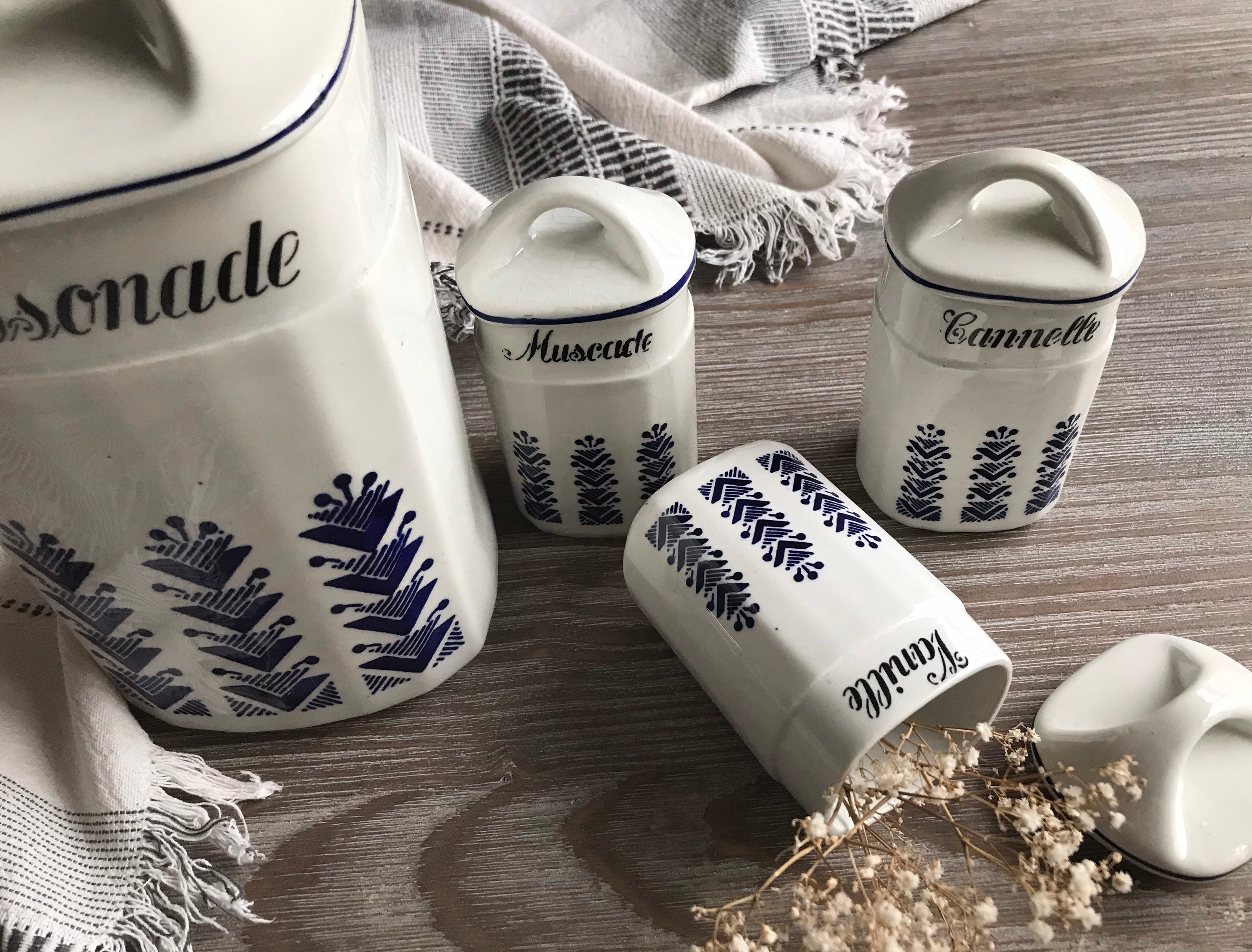 Französisch Vintage Porzellan Küche Aufbewahrungsbehälter | Etsy