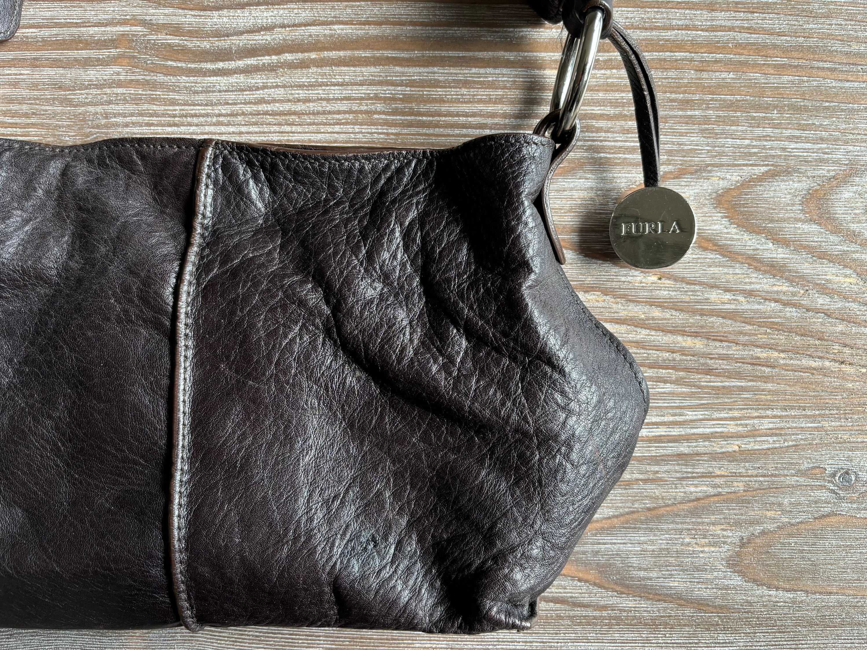 Vintage FURLA Hand Bag, Italian Vintage, Leather Small Bag, Retro