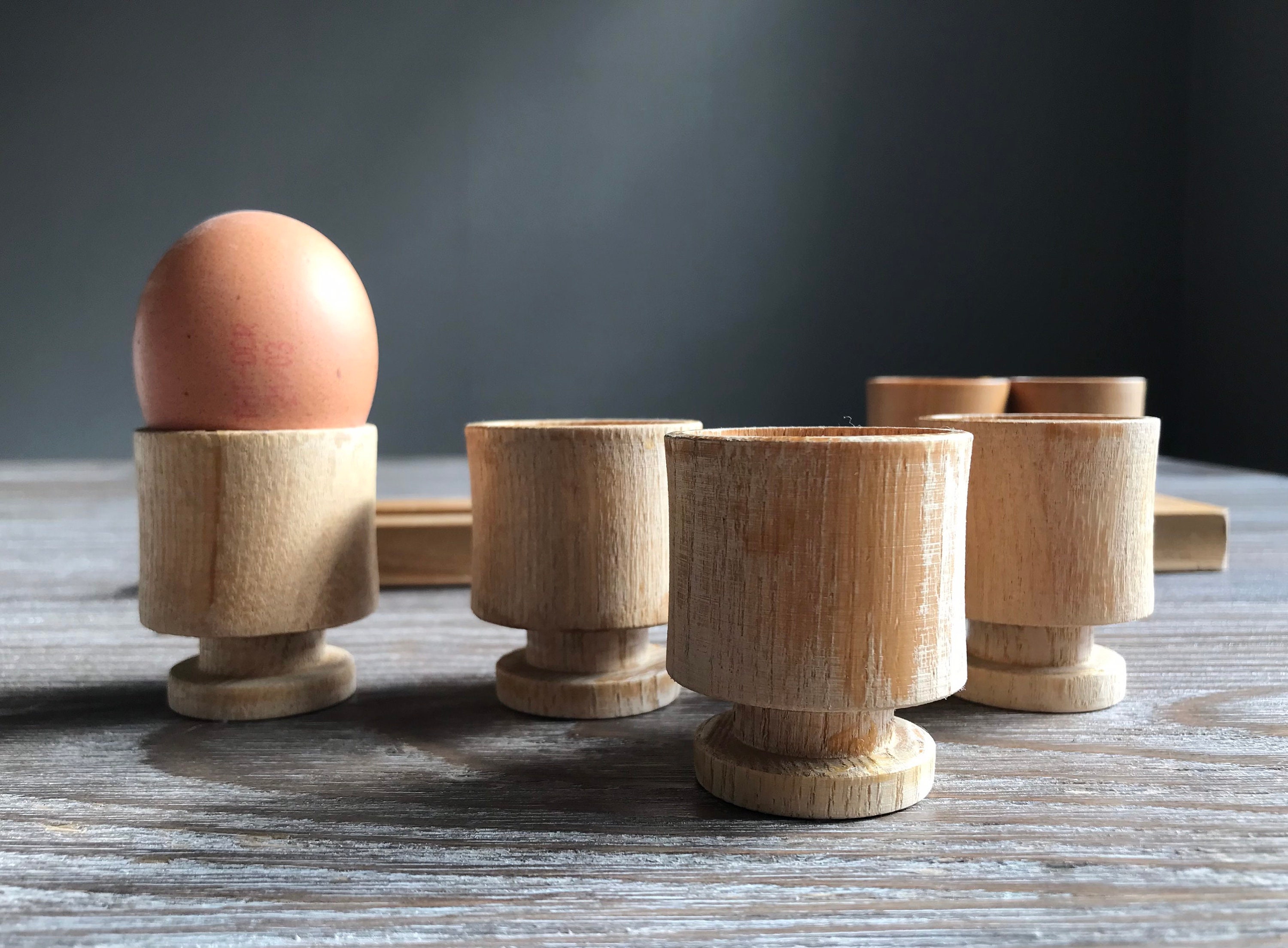 Single Welly Boot Wooden Egg Cup Set 