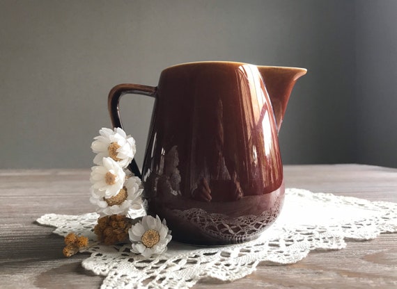 Vintage Glazed Clay Villeroy Boch Creamer, Ceramic Pote, Glazed