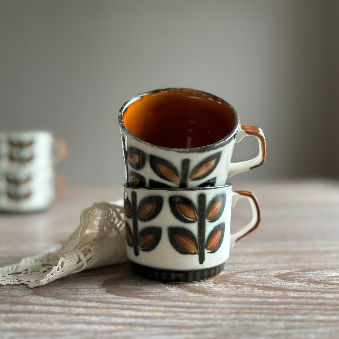 Ensemble de tasses à thé vintage, céramique de Rambouillet BOCH