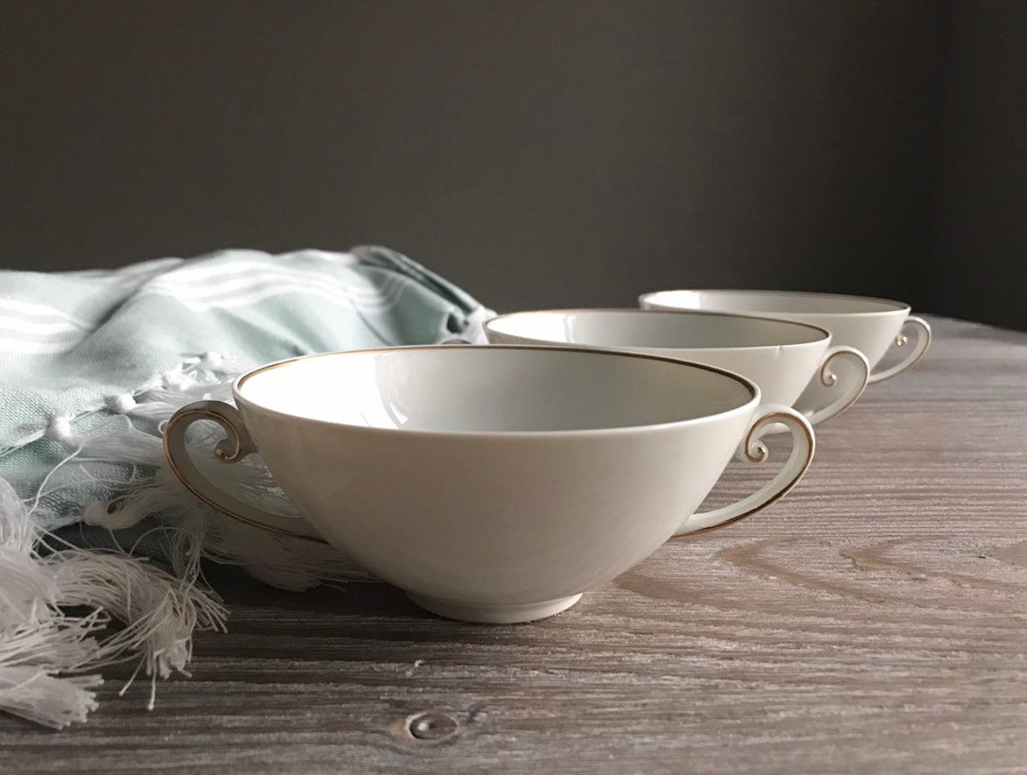 Vintage porcelain bouillon cups Set of 2 Soup bowls Etsy