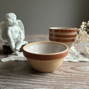 Fransk vintage GIEN-skål, Café au lait-skål, GIEN GRES lerkeramikglaserad terrakotta, köksredskap från mitten av århundradet, lantlig bondgård