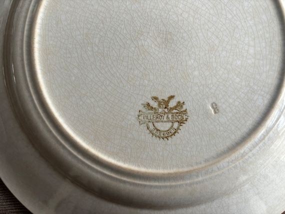 Antique Original Blue Onion Ironstone Eating Plate, Villeroy Boch