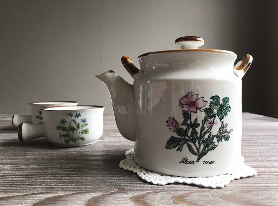 Vintage Glazed Clay Teapot Pot Kettle With Handles 1980' Etsy