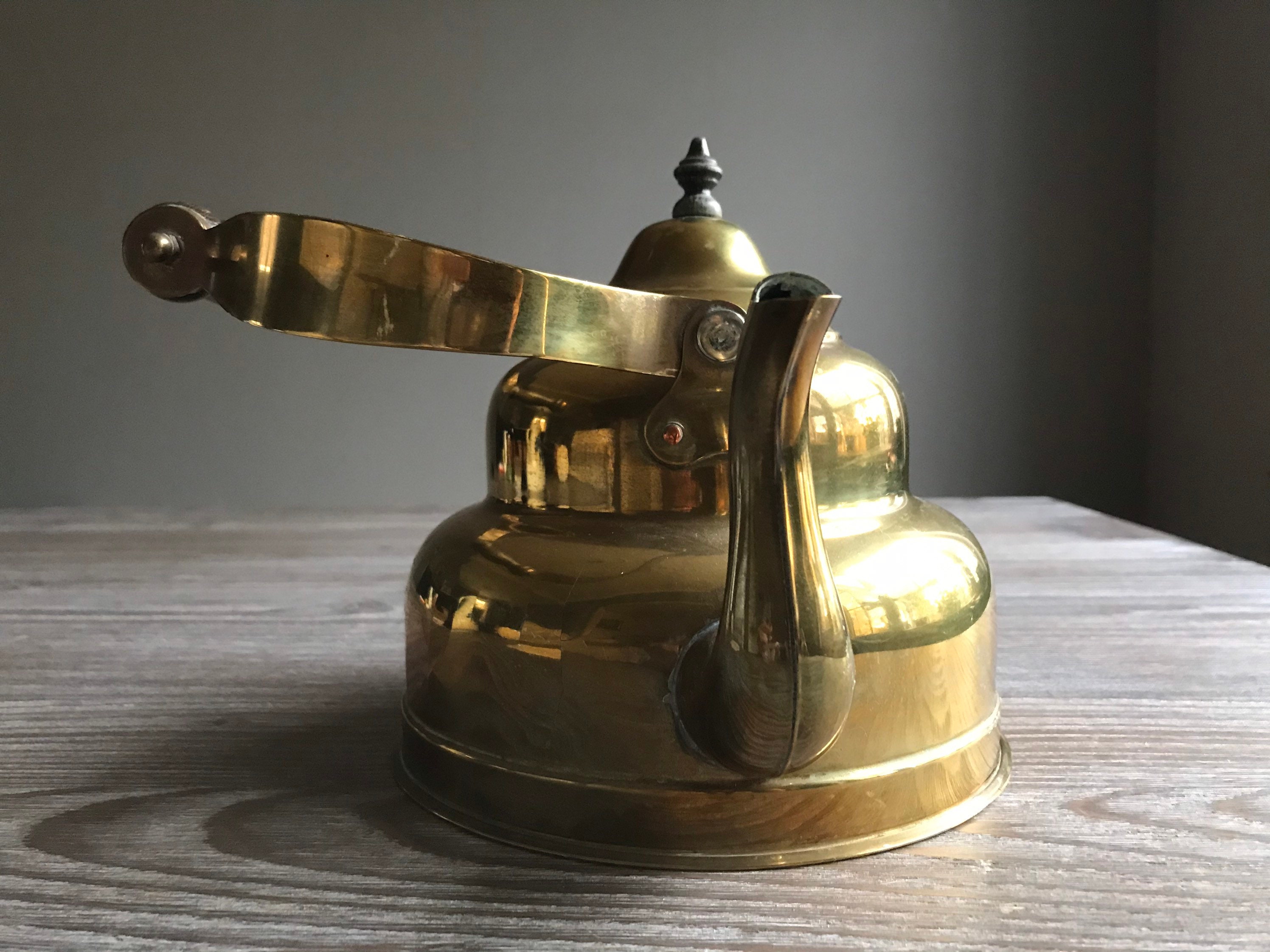 Vintage Messing Teekessel mit Holzgriff Teekanne Mitte | Etsy