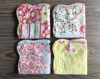 Set of 4 vintage cushion covers, 35x35 cm, Small pillow covers pillowcase, Girlish bedroom cushions, boho shabby chic bedroom style