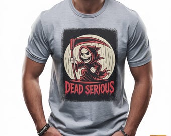 Dead Serious Grim Reaper Clipart | T-Shirt Sublimation PNG | Gothic Skull Scythe Design | DTF UVDTF Printing File