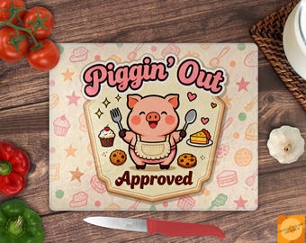 PNG approvato per la cottura al forno con maialino / Design per tagliere a sublimazione con maialino carino / Clipart divertente per la cucina / Cottura al forno kawaii