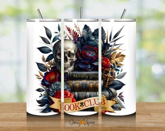 Papier peint Morally Grey Books - 20 oz Tasse romantique romantique - PNG livresques- Club de lecture épicé Booktok - 20 oz - Design fin par sublimation