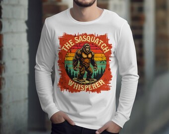 The Sasquatch Whisperer T-Shirt PNG - Retro Bigfoot Sublimation Design - Cryptid Vintage Graphic - Digital Download - DTF Design