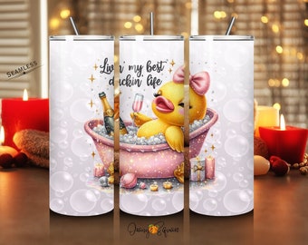 Funny Yellow Rubber Duck Tumbler Wrap 20 oz Skinny Tumbler Sublimation Design Digital Download PNG Instant DIGITAL ONLY, Funny Tumbler Wrap