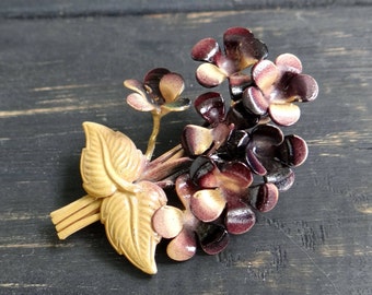 Vintage brooch flatback embellishment button pin yellow brown wedding jewelry crystal jewelry leaf brooch bridal metal brooch branch flowers