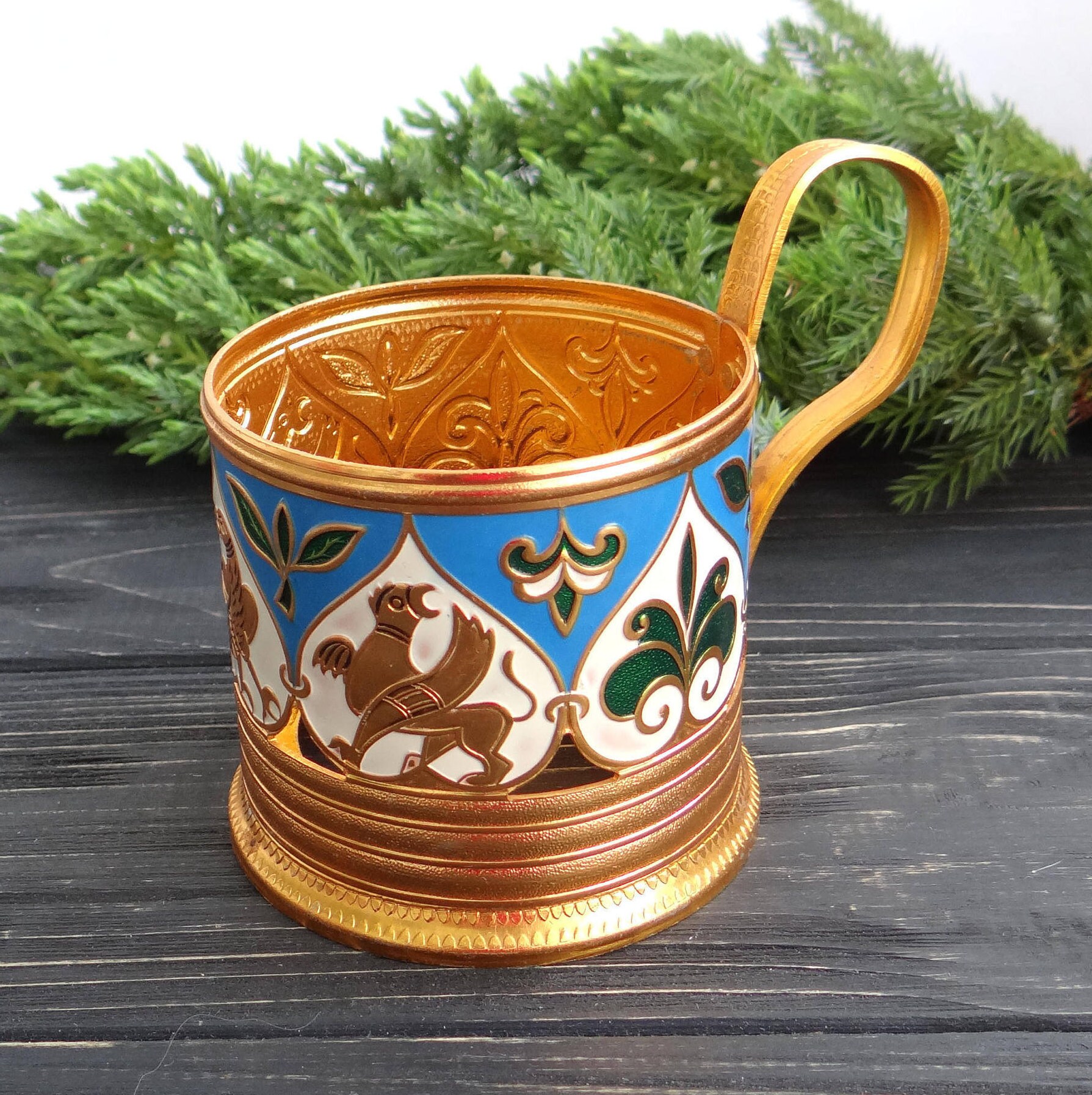 Drink & Barware Tea Cups & Sets Vintage Podstakannik Glass Holder