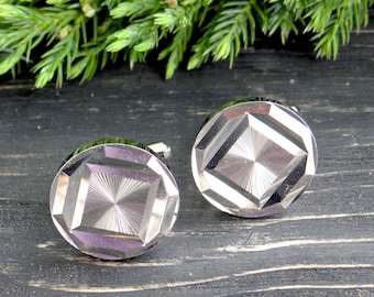 Vintage Geometric cufflinks Silver plated cufflinks Shirt cuff links Father gift Brother gift Grandfather gift wedding Groom cuff links