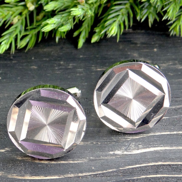 Vintage Geometrische Manschettenknöpfe Silber überzogene Manschettenknöpfe Hemd Manschettenknöpfe Vater Geschenk Bruder Geschenk Großvater Geschenk Hochzeit Bräutigam Manschettenknöpfe