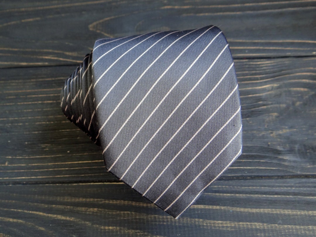 Striped Necktie Gray Men Tie Vintage Mens Tie Cravat Geometric - Etsy