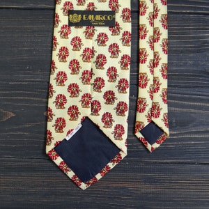 Ivory yellow tie vintage animal lovers print mens tie Handmade Cravate with Lion print men necktie birthday gift for husband or boyfriend image 5