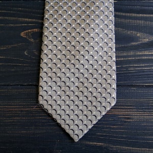 Grey necktie Silk necktie Mens necktie Anniversary gift for men Gift for coworker gift Neck tie mermaid necktie Scales print Grandpa gifts