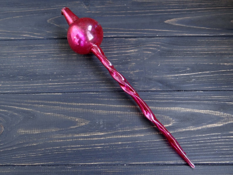 Pink Glass Tree Top Tree Topper Tree trim Tip on the Christmas tree Christmas Ornament Mercury Glass Christmas decorations Xmas Gift idea
