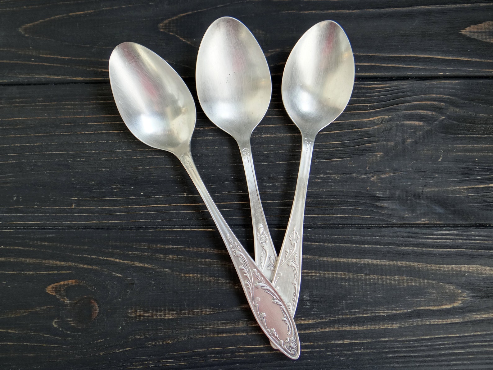 Table Spoons Set of 3 Serving Spoon Soviet Vintage Melchior Etsy