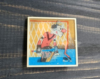 Stereo Pin Badge Hockey Sport 3d Soviet fairy tale Cartoon Sport hero Hockey Games Pin Badge gift for sportsman Hockey fan gift Kids gift