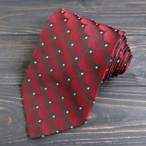 Red Large Polka dot Print men Tie vintage mens tie red cravate novelty necktie polyester birthday tie gift for husband gift fathers day gift