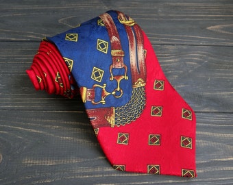 Abstract Print Tie fathers day gift vintage mens tie red cravate novelty necktie Red Blue Polyester tie gift for husband gift wedding gift