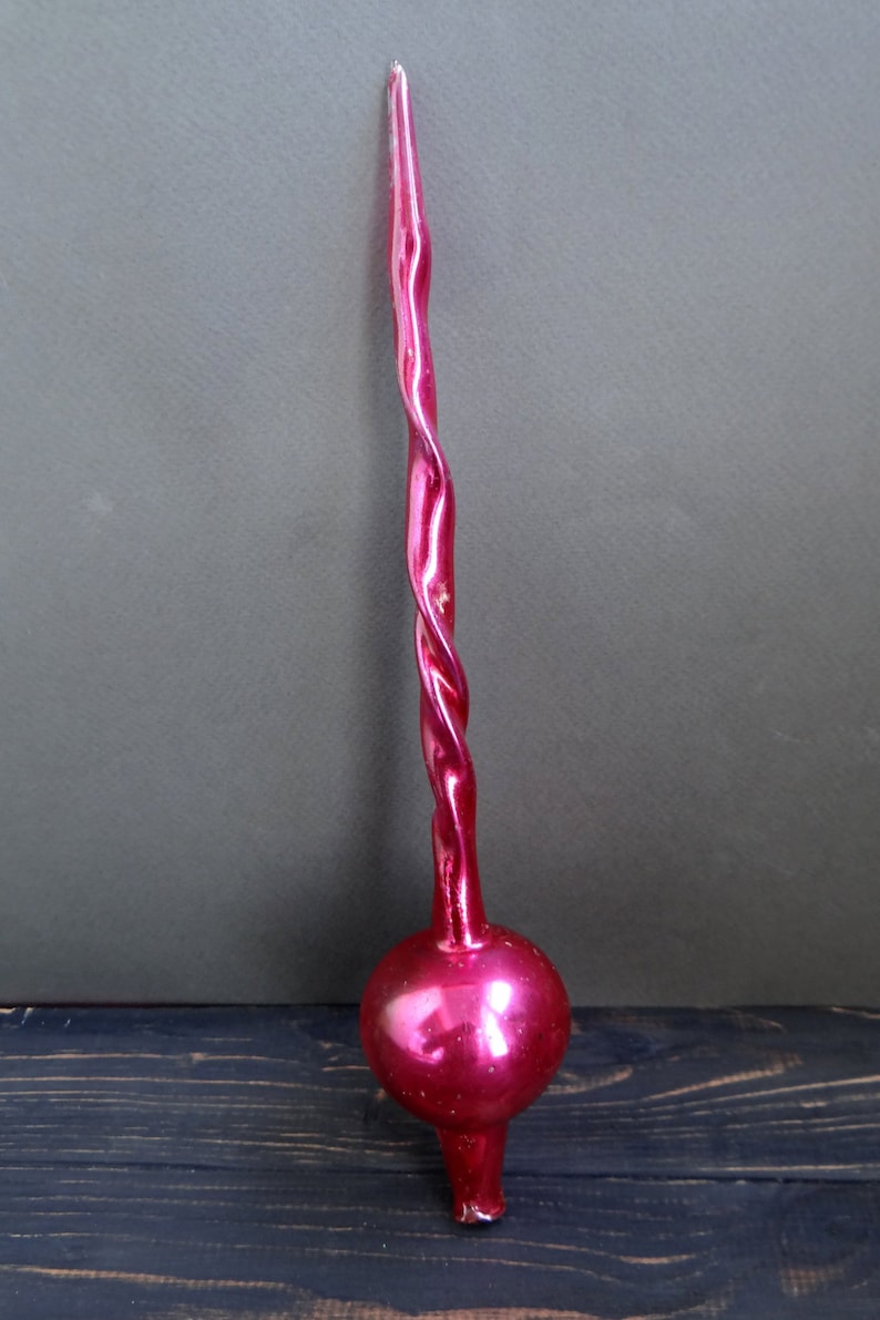 Pink Glass Tree Top Tree Topper Tree trim Tip on the Christmas tree Christmas Ornament Mercury Glass Christmas decorations Xmas Gift idea