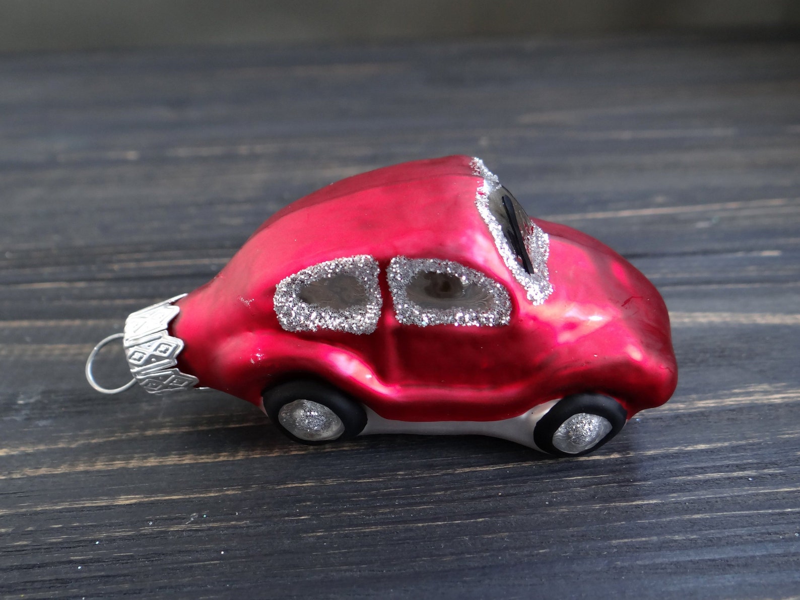 NEW Car Automobile Christmas Glass Ornament Bauble Red Etsy